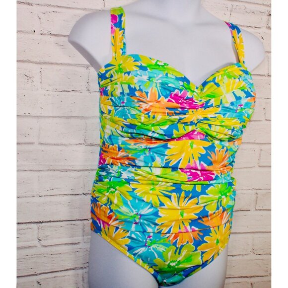 Bleu Rod Beattie Plus Size Shirred Bandeau One Piece Swimsuit Size 20W NWT - Picture 3 of 7